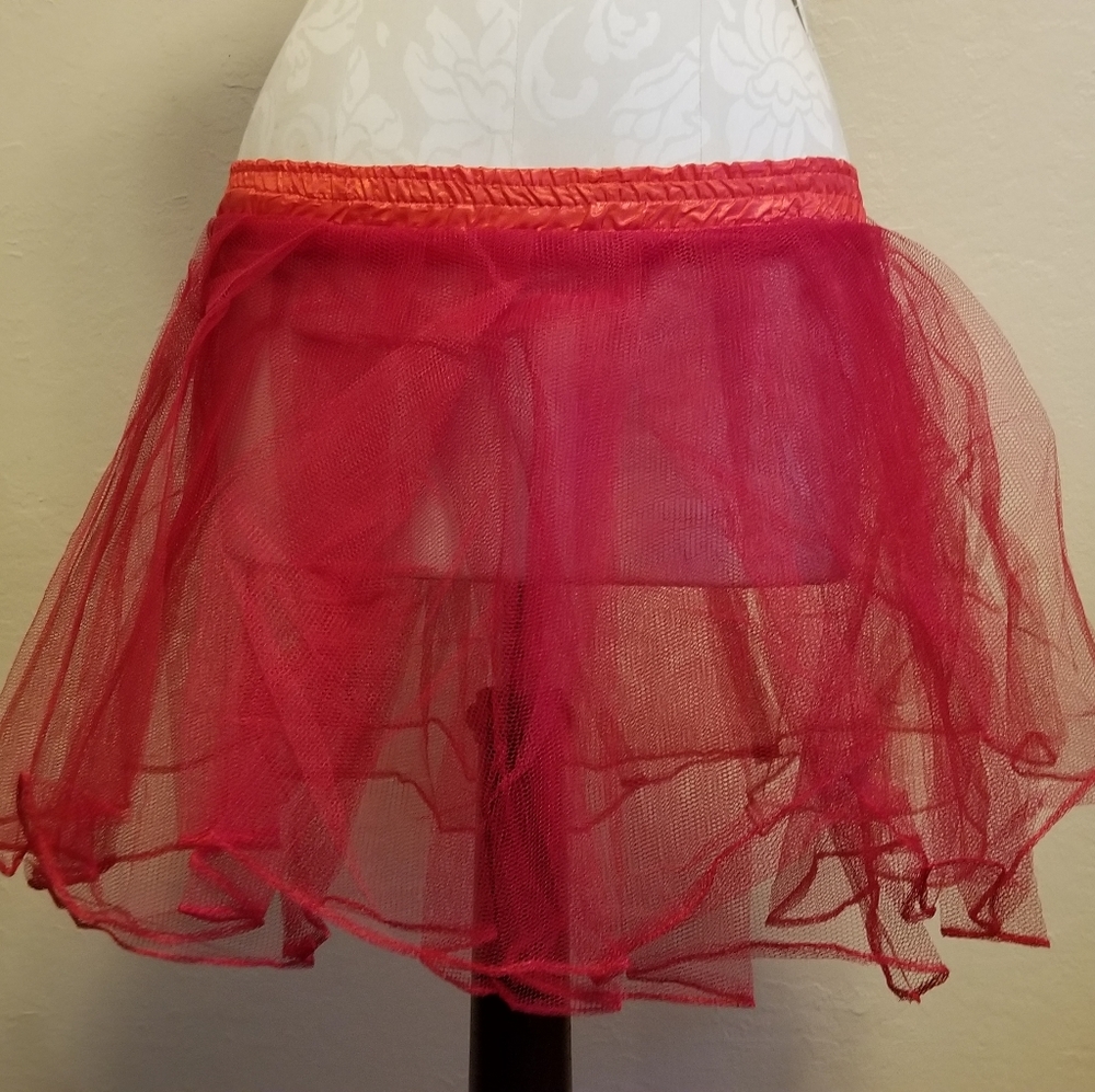 Short Red Crinoline Skirt